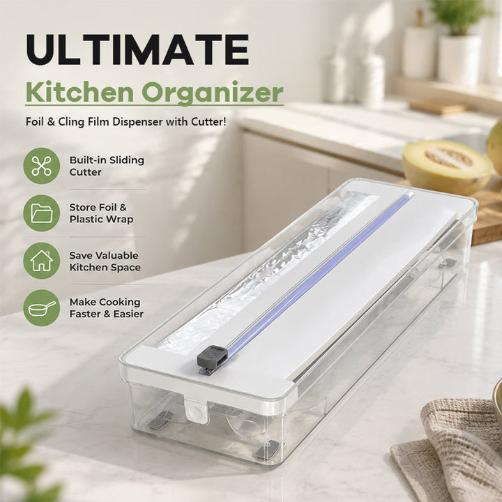 Wrapora - 2-in-1 Foil &amp; Cling Film Dispenser with Cutter