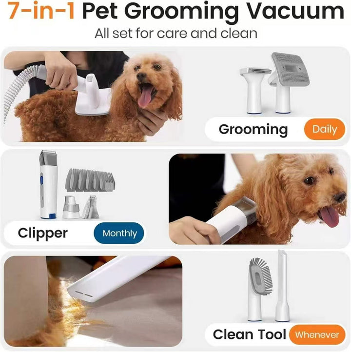 Furvana - Pet Grooming Vacuum Kit with Clipper &amp; Nail Grinder