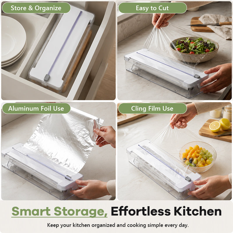 Wrapora - 2-in-1 Foil &amp; Cling Film Dispenser with Cutter
