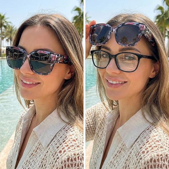 Lena™ Over-the-Glass Sunglasses | Polarized &amp; UV400 with Floral Frame