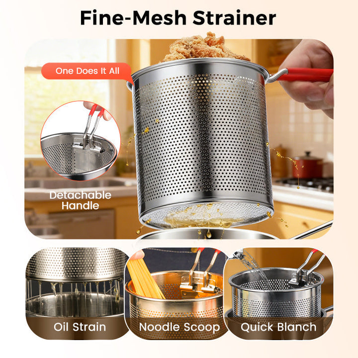 Crispelle - 304 Stainless Steel Deep Fryer with Basket