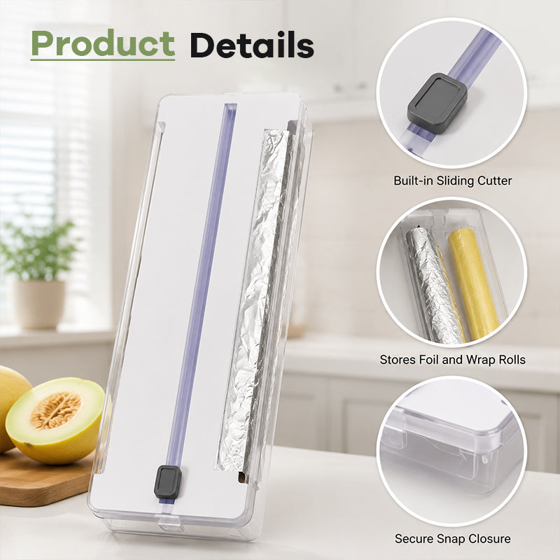Wrapora - 2-in-1 Foil &amp; Cling Film Dispenser with Cutter