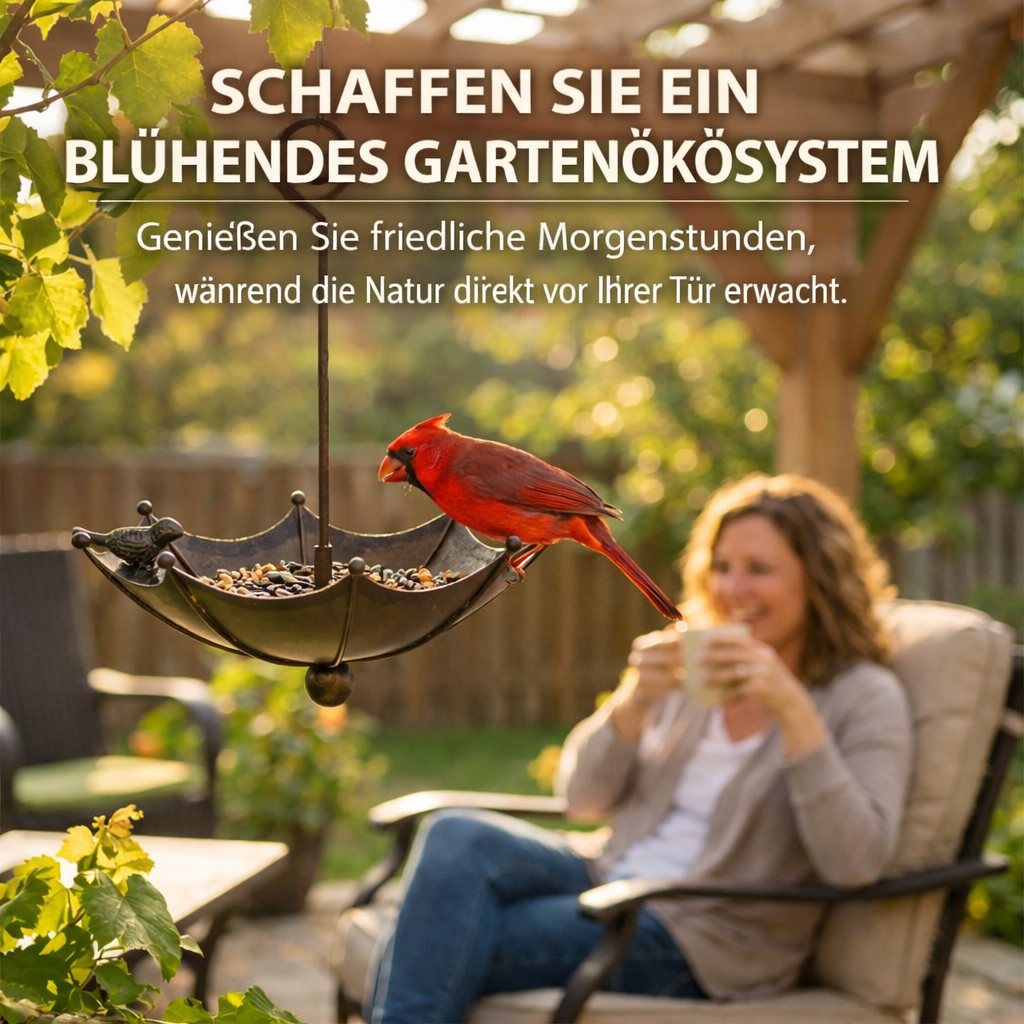 BirdNest™ Birdhouse | Hanging Feeding Bowl and Bird Bath in a Vintage Umbrella Design