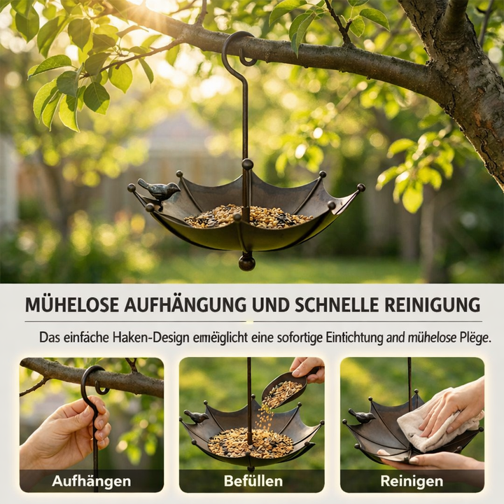 BirdNest™ Birdhouse | Hanging Feeding Bowl and Bird Bath in a Vintage Umbrella Design