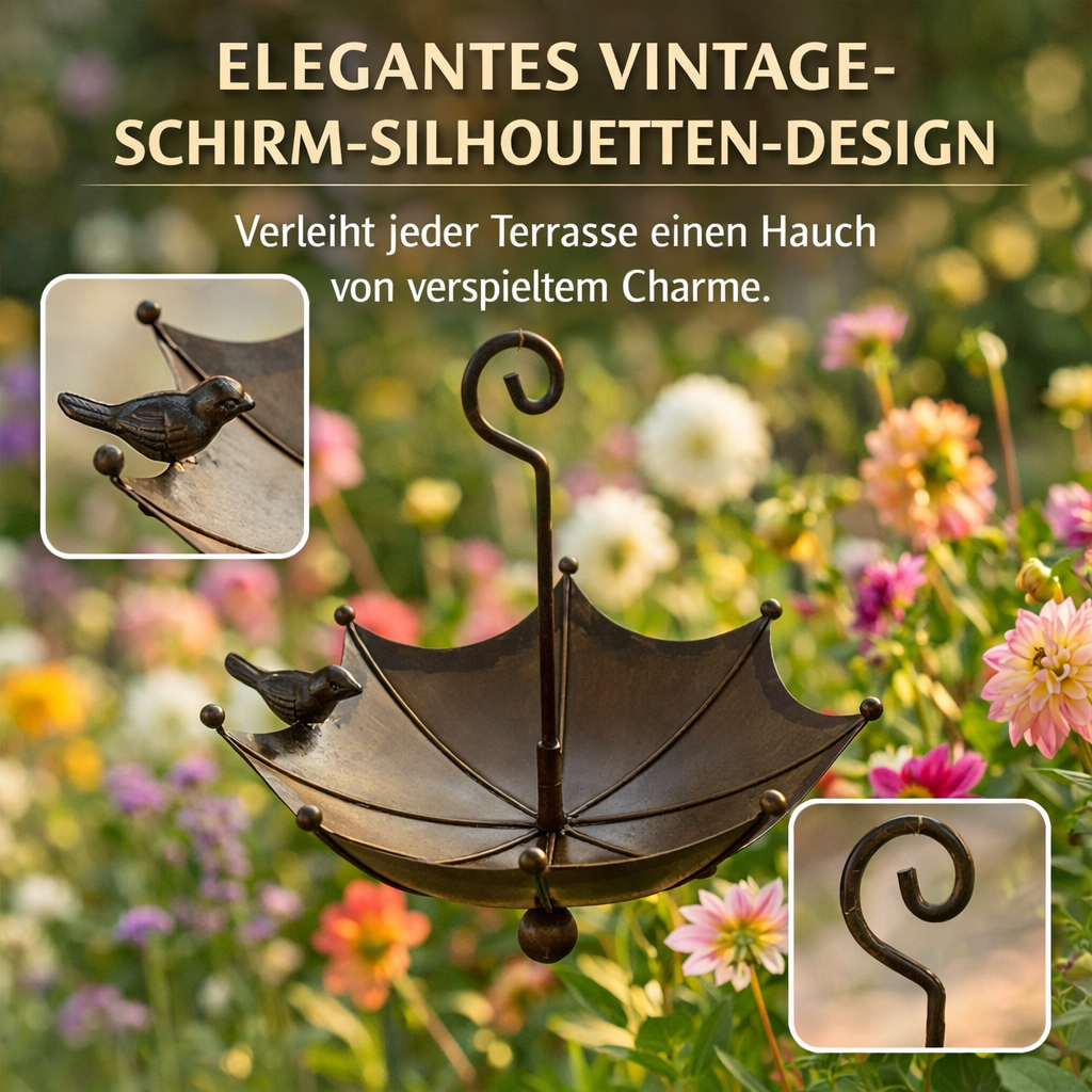 BirdNest™ Birdhouse | Hanging Feeding Bowl and Bird Bath in a Vintage Umbrella Design