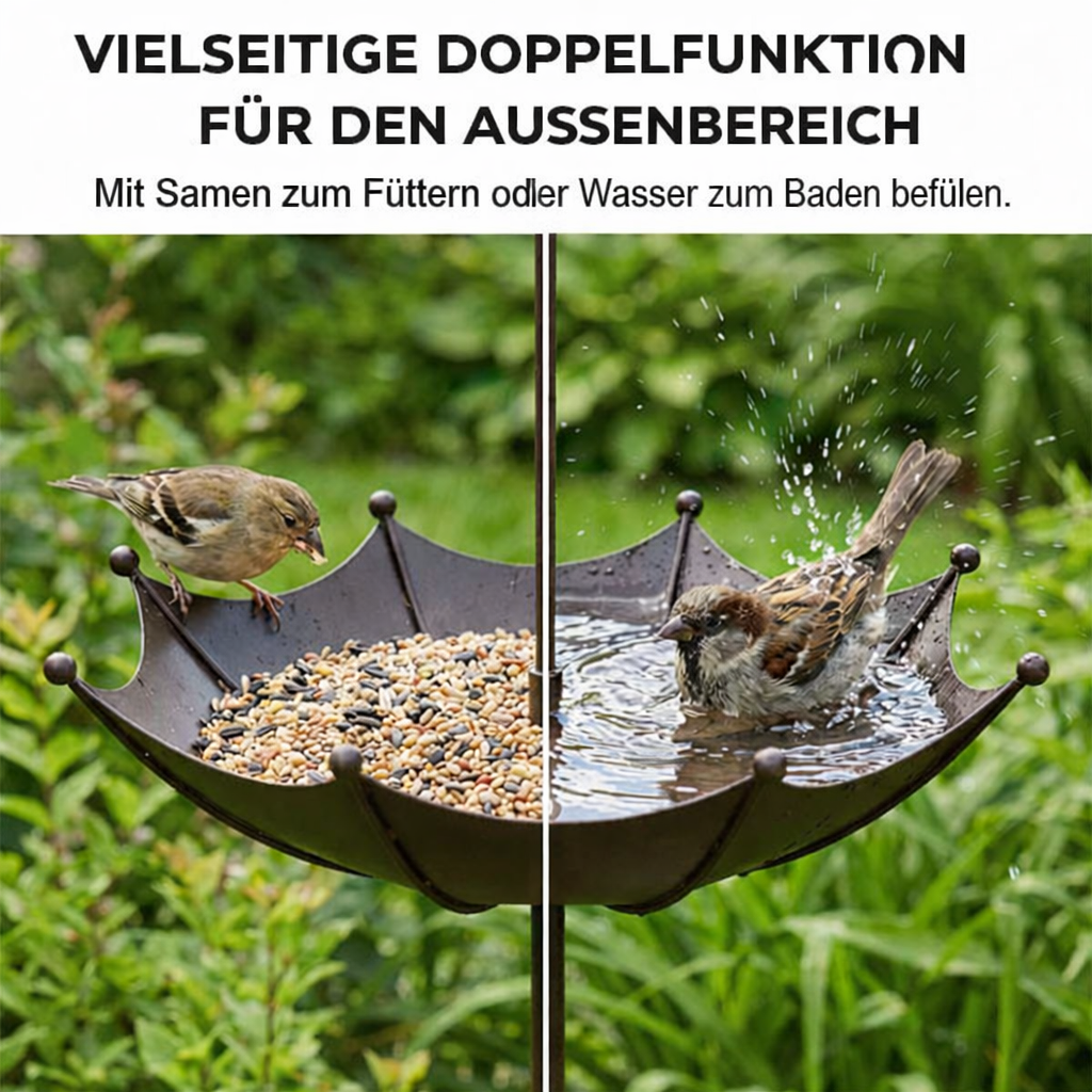BirdNest™ Birdhouse | Hanging Feeding Bowl and Bird Bath in a Vintage Umbrella Design