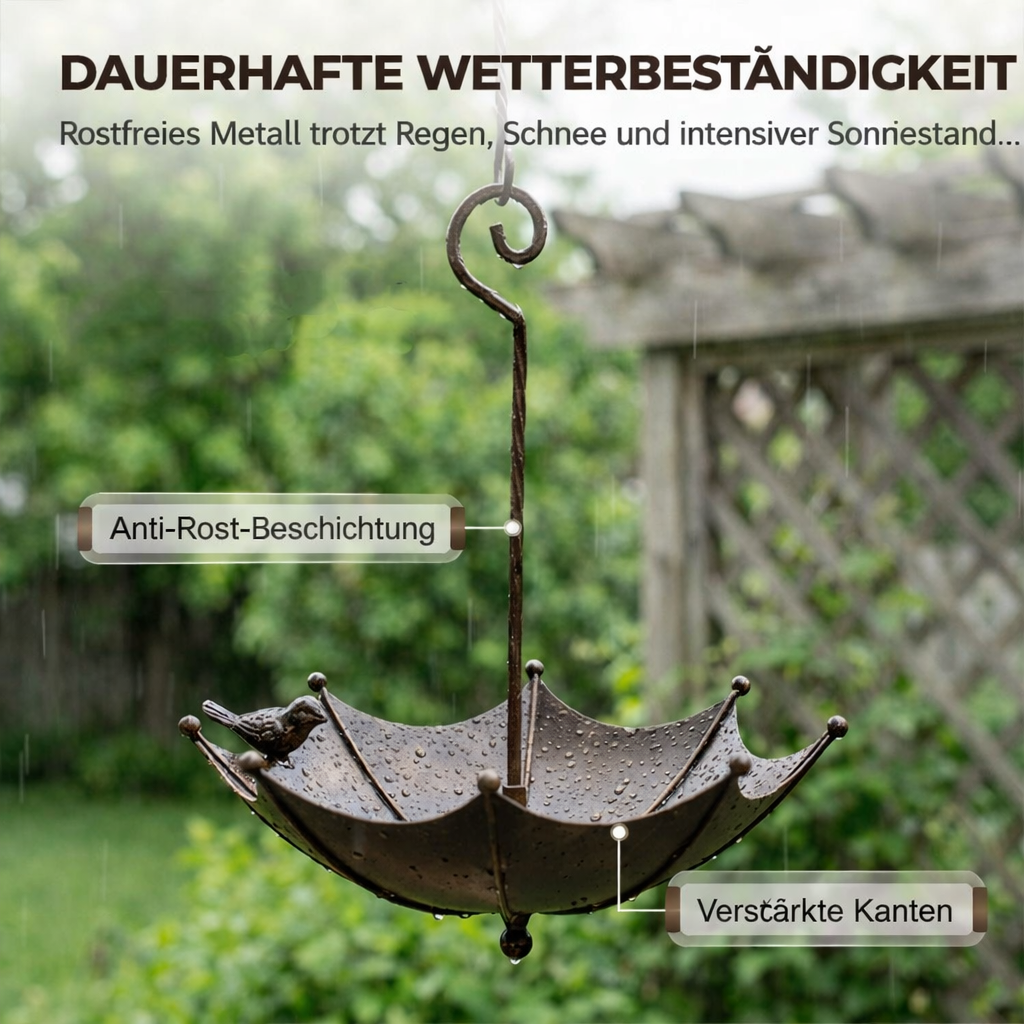 BirdNest™ Birdhouse | Hanging Feeding Bowl and Bird Bath in a Vintage Umbrella Design