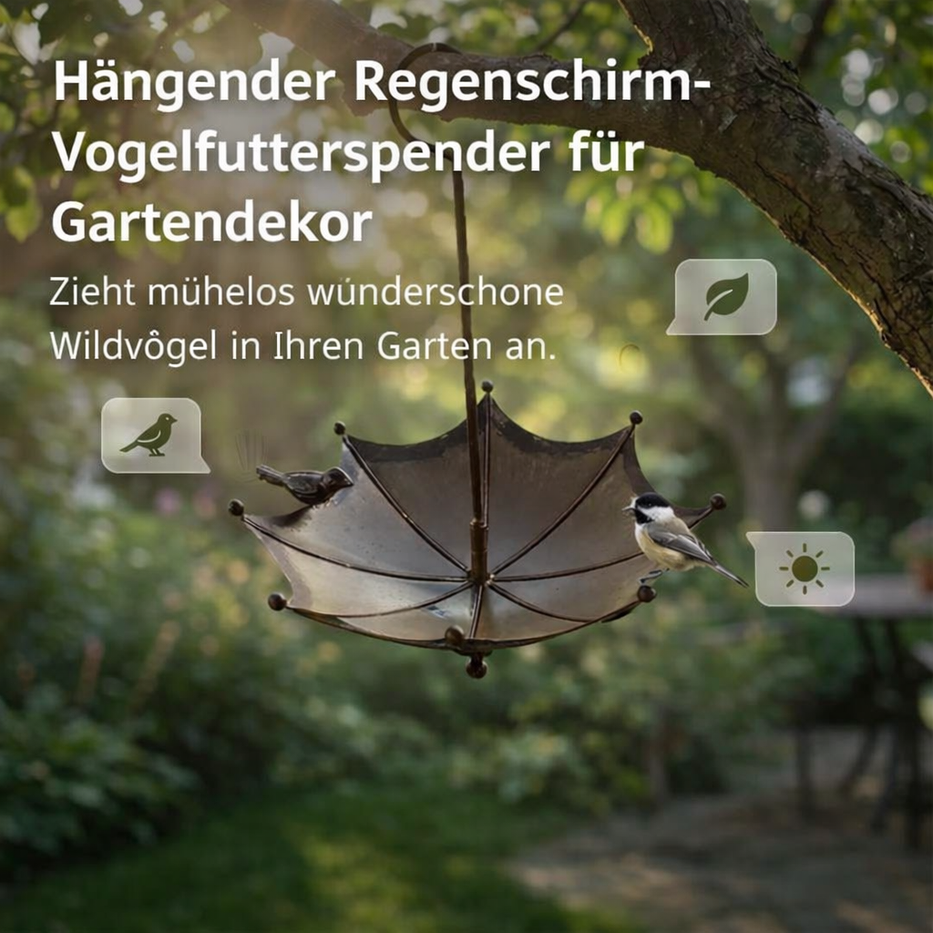 BirdNest™ Birdhouse | Hanging Feeding Bowl and Bird Bath in a Vintage Umbrella Design