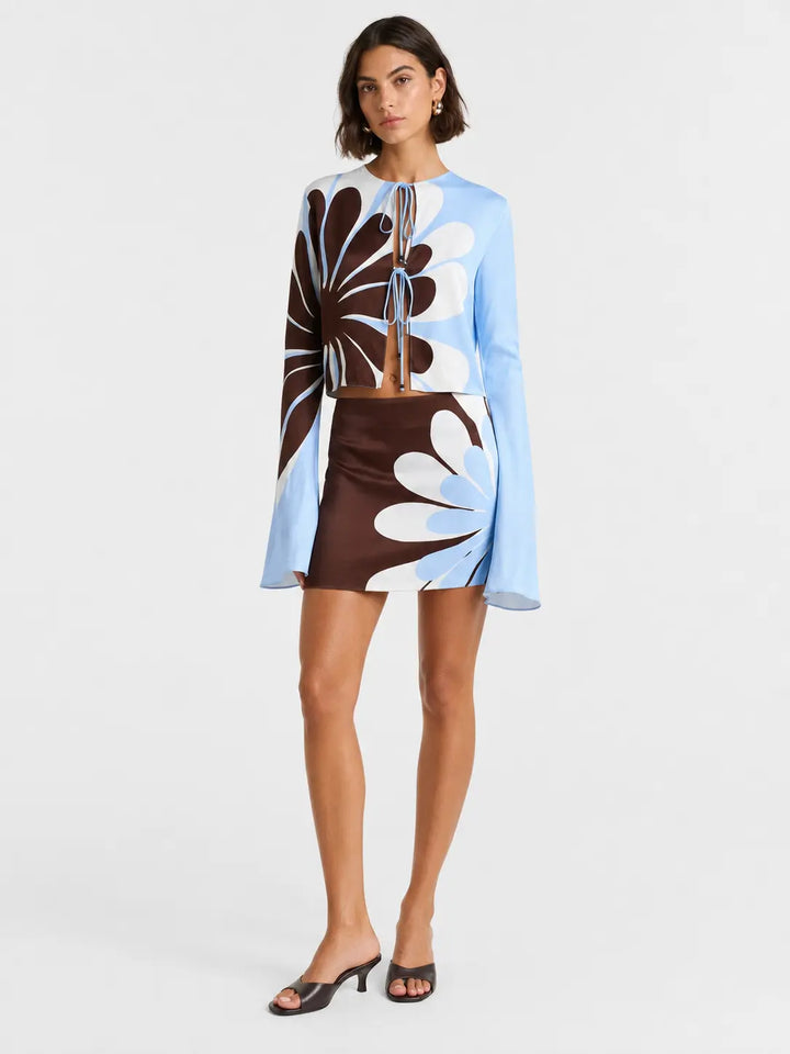 Floravie - Retro Bloom Two Piece Skirt Set