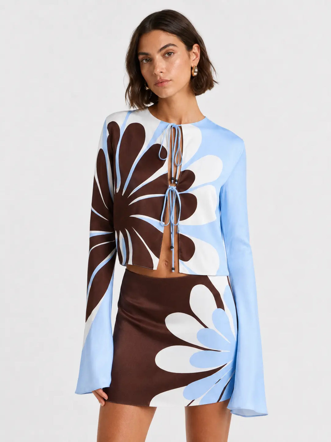Floravie - Retro Bloom Two Piece Skirt Set