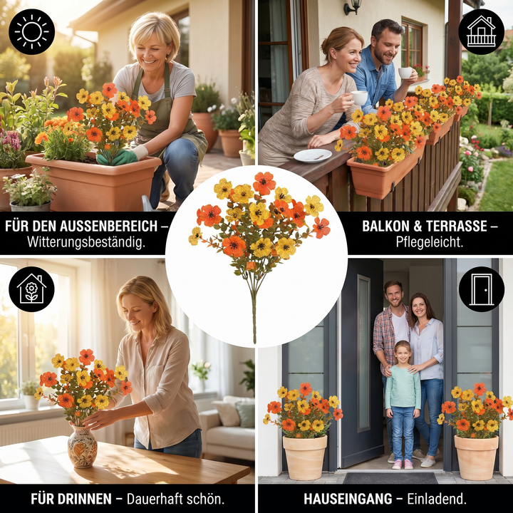 BloomForever™ Artificial Flower Bouquet | Post-Bloom Wildflower Decor for Planters &amp; Outdoor Areas