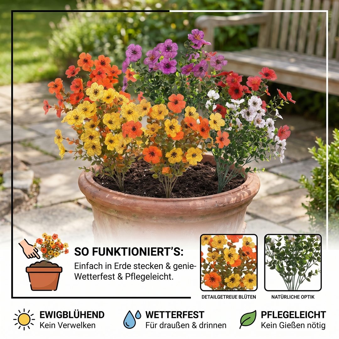 BloomForever™ Artificial Flower Bouquet | Post-Bloom Wildflower Decor for Planters &amp; Outdoor Areas