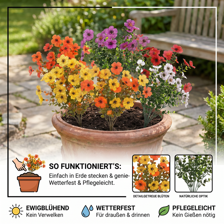 BloomForever™ Artificial Flower Bouquet | Post-Bloom Wildflower Decor for Planters &amp; Outdoor Areas
