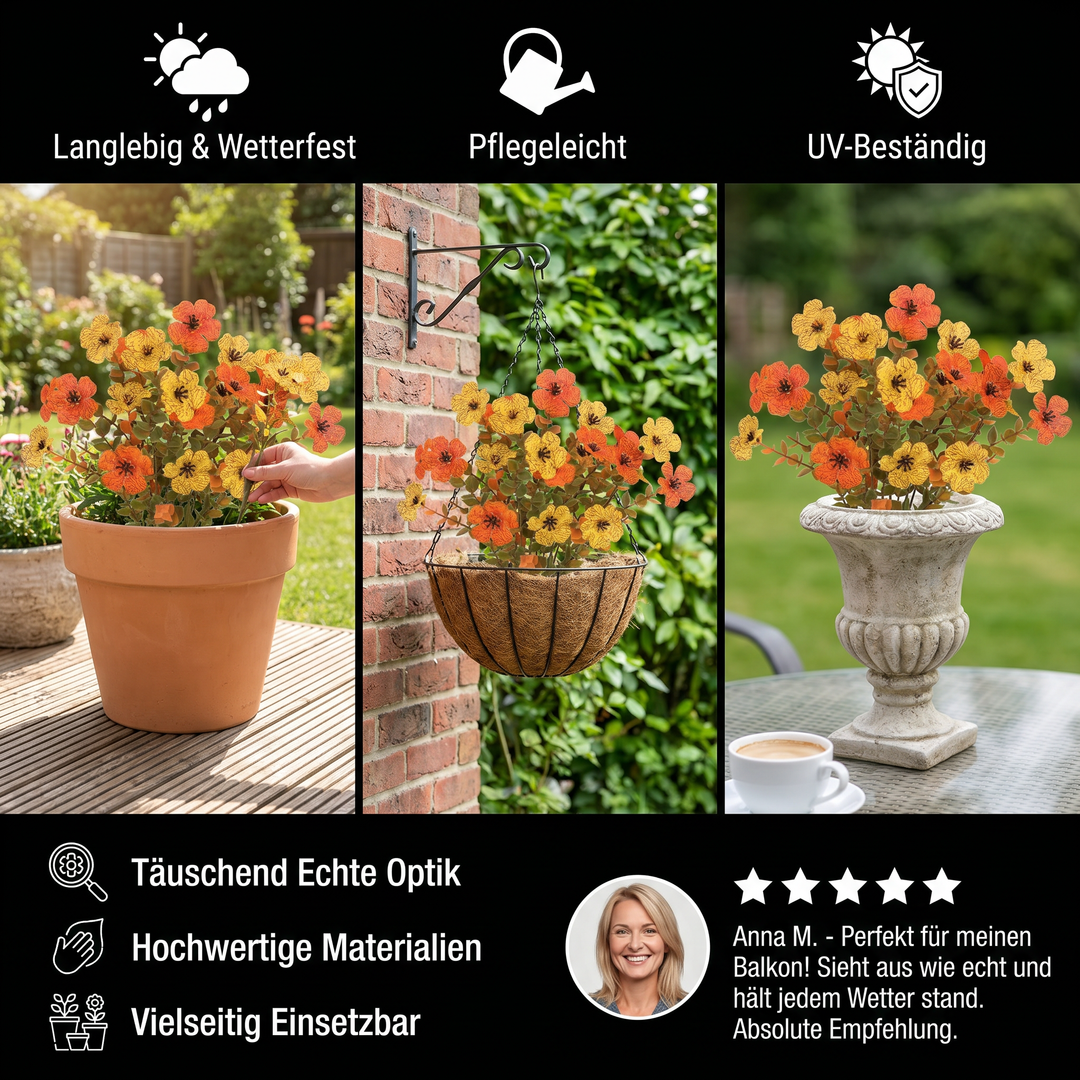BloomForever™ Artificial Flower Bouquet | Post-Bloom Wildflower Decor for Planters &amp; Outdoor Areas