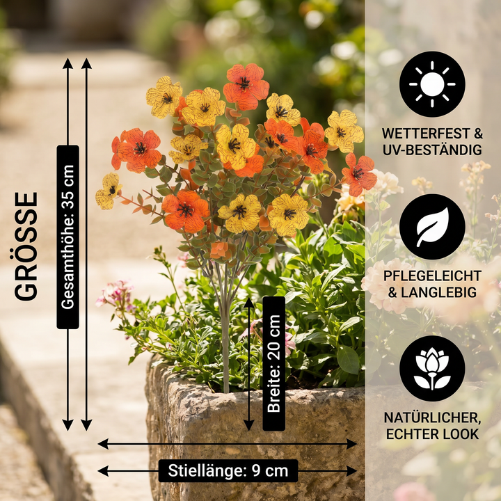 BloomForever™ Artificial Flower Bouquet | Post-Bloom Wildflower Decor for Planters &amp; Outdoor Areas