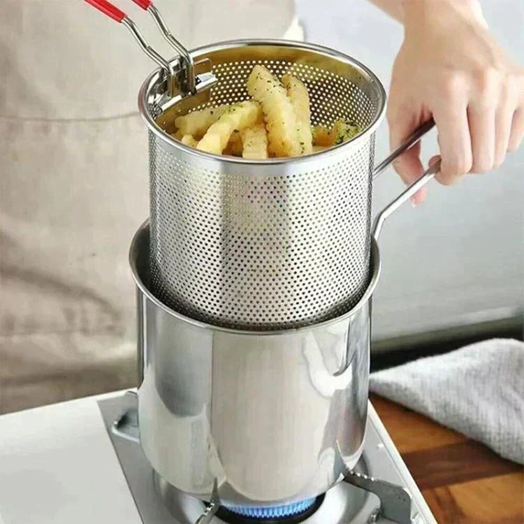 Crispelle - 304 Stainless Steel Deep Fryer with Basket