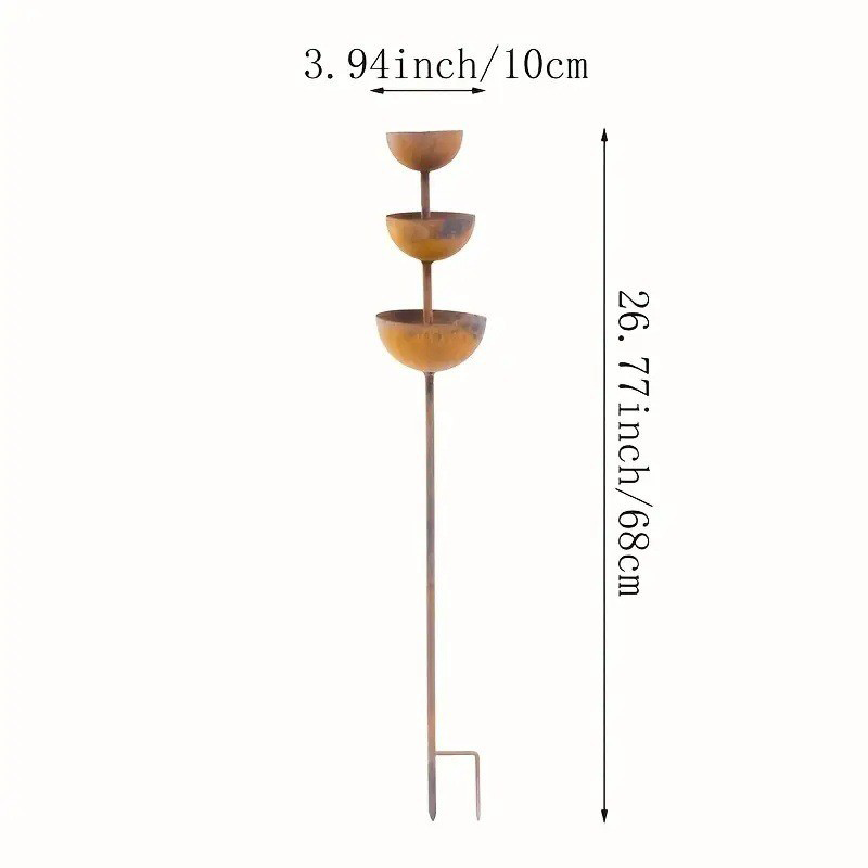 Aviora™ three-tier bird bath and feeder station in a rustic metal design