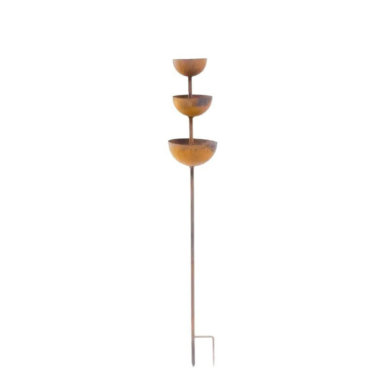 Aviora™ three-tier bird bath and feeder station in a rustic metal design
