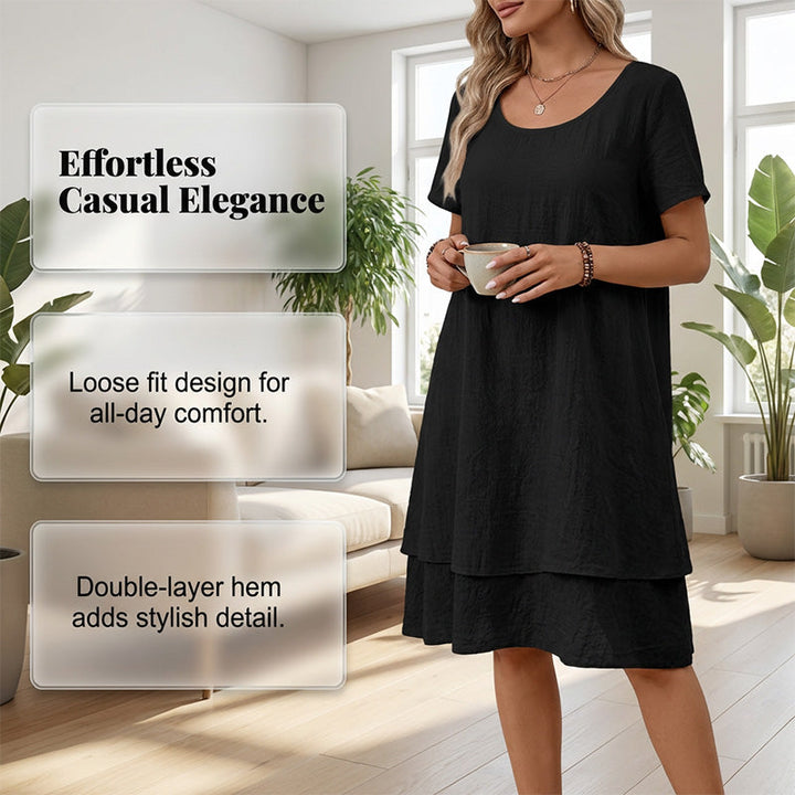 Malvena™ Airy Tiered Dress with Short Sleeves and Relaxed Fit