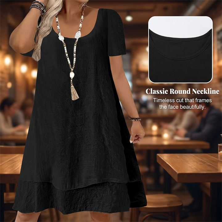 Malvena™ Airy Tiered Dress with Short Sleeves and Relaxed Fit