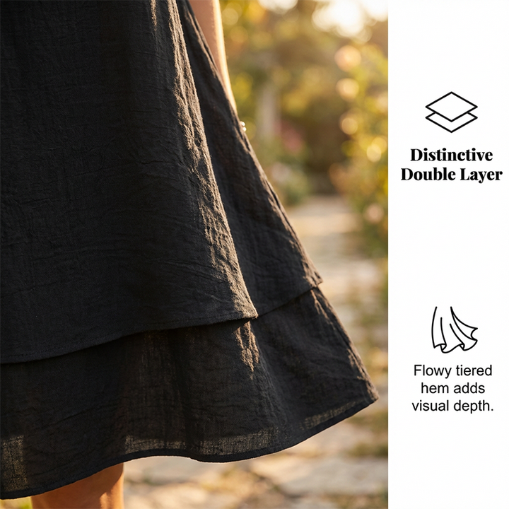 Malvena™ Airy Tiered Dress with Short Sleeves and Relaxed Fit