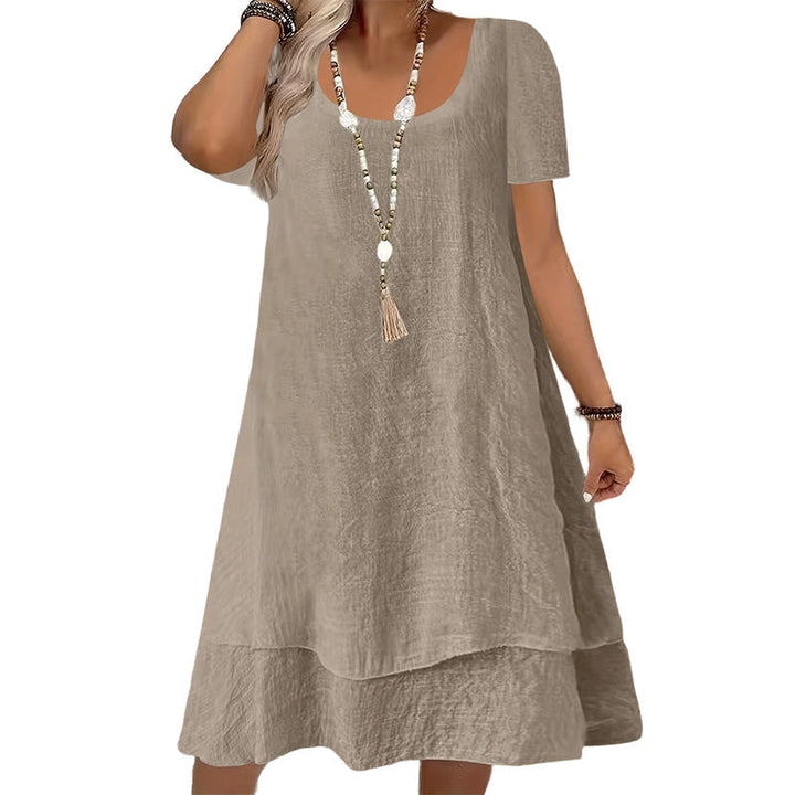 Malvena™ Airy Tiered Dress with Short Sleeves and Relaxed Fit