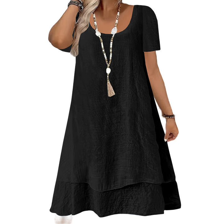 Malvena™ Airy Tiered Dress with Short Sleeves and Relaxed Fit