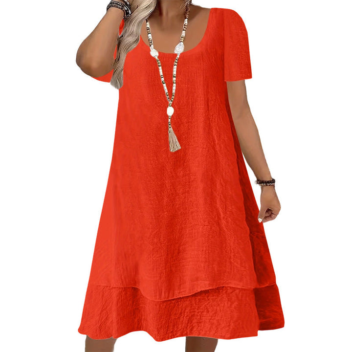 Malvena™ Airy Tiered Dress with Short Sleeves and Relaxed Fit
