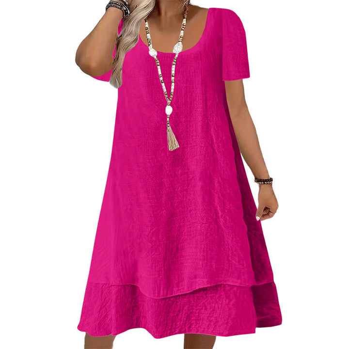 Malvena™ Airy Tiered Dress with Short Sleeves and Relaxed Fit