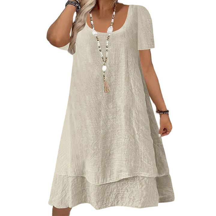 Malvena™ Airy Tiered Dress with Short Sleeves and Relaxed Fit