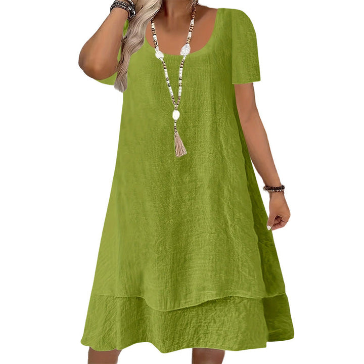 Malvena™ Airy Tiered Dress with Short Sleeves and Relaxed Fit