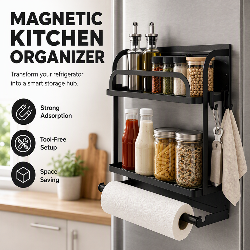 Magnera – Magnetic Fridge Organizer Rack