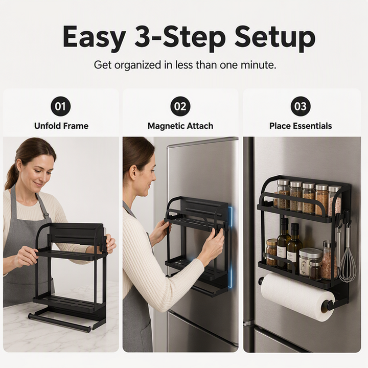 Magnera – Magnetic Fridge Organizer Rack