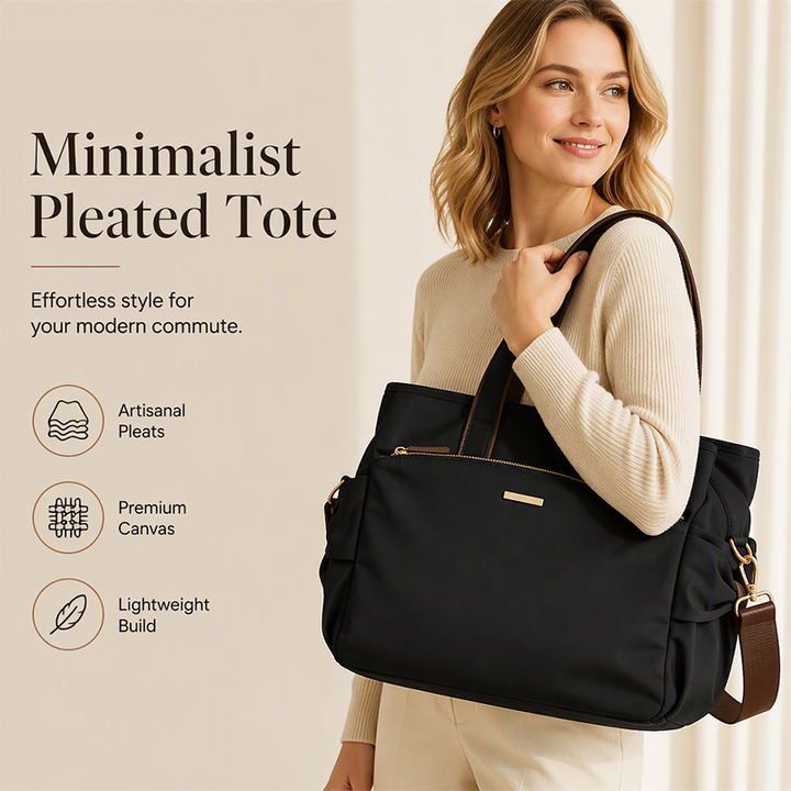 Marévia – Pleated Pocket Canvas Everyday Tote