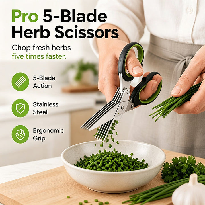 Herbelle - 5 Blade Kitchen Herb Scissors
