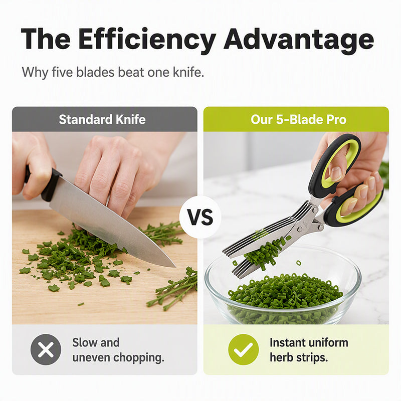 Herbelle - 5 Blade Kitchen Herb Scissors