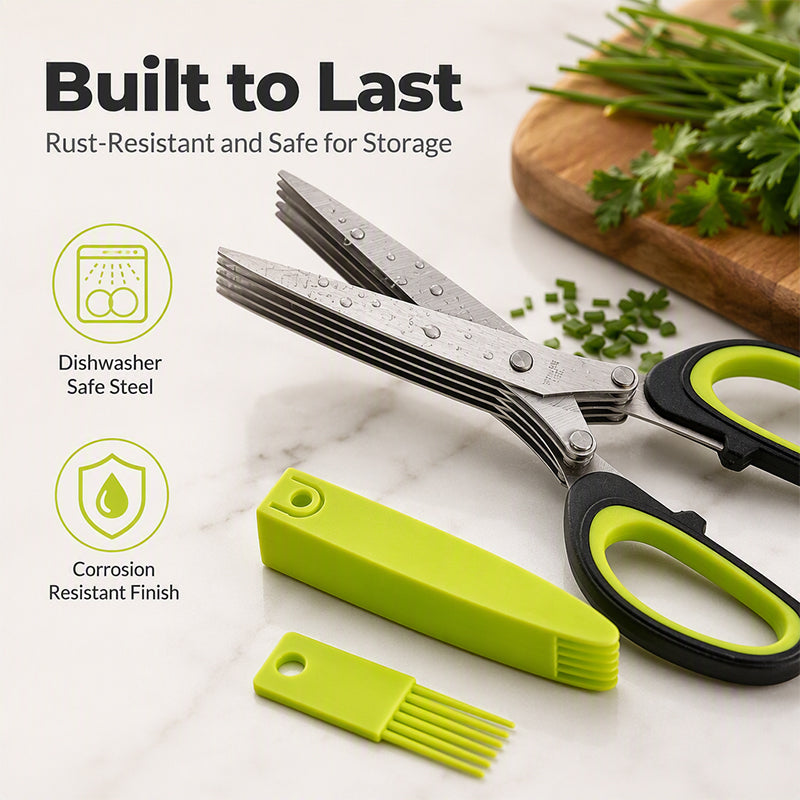 Herbelle - 5 Blade Kitchen Herb Scissors